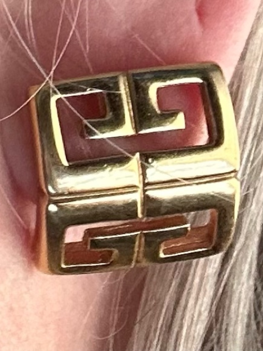 Givenchy Gold toned  4G  pierced Earrings